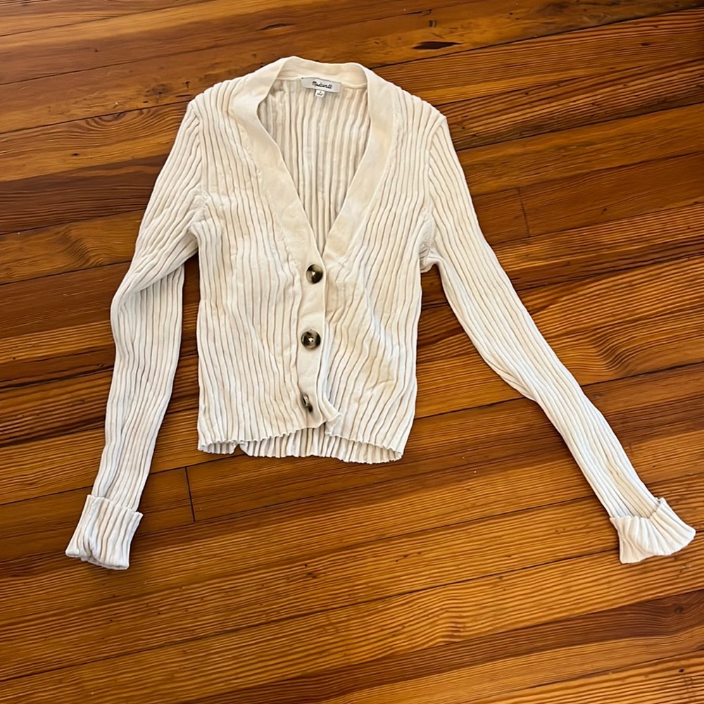 Cream Cropped Madewell Sweater
